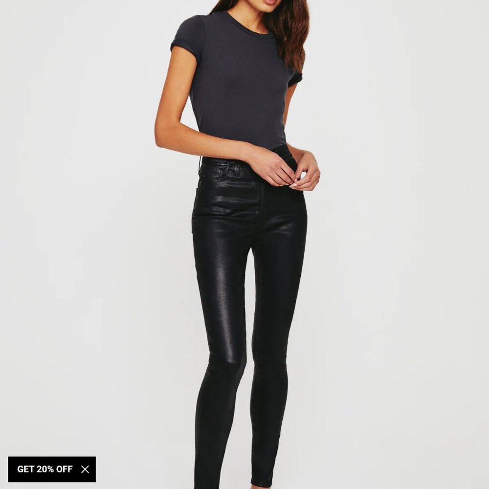 AG Jeans super skinny MILA - in Super Black leatherette - NWT